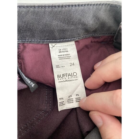 NWT Buffalo David Bitton Faith Cropped Mid Rise Skinny Jeans Super Gray  24X30 - Picture 8 of 9